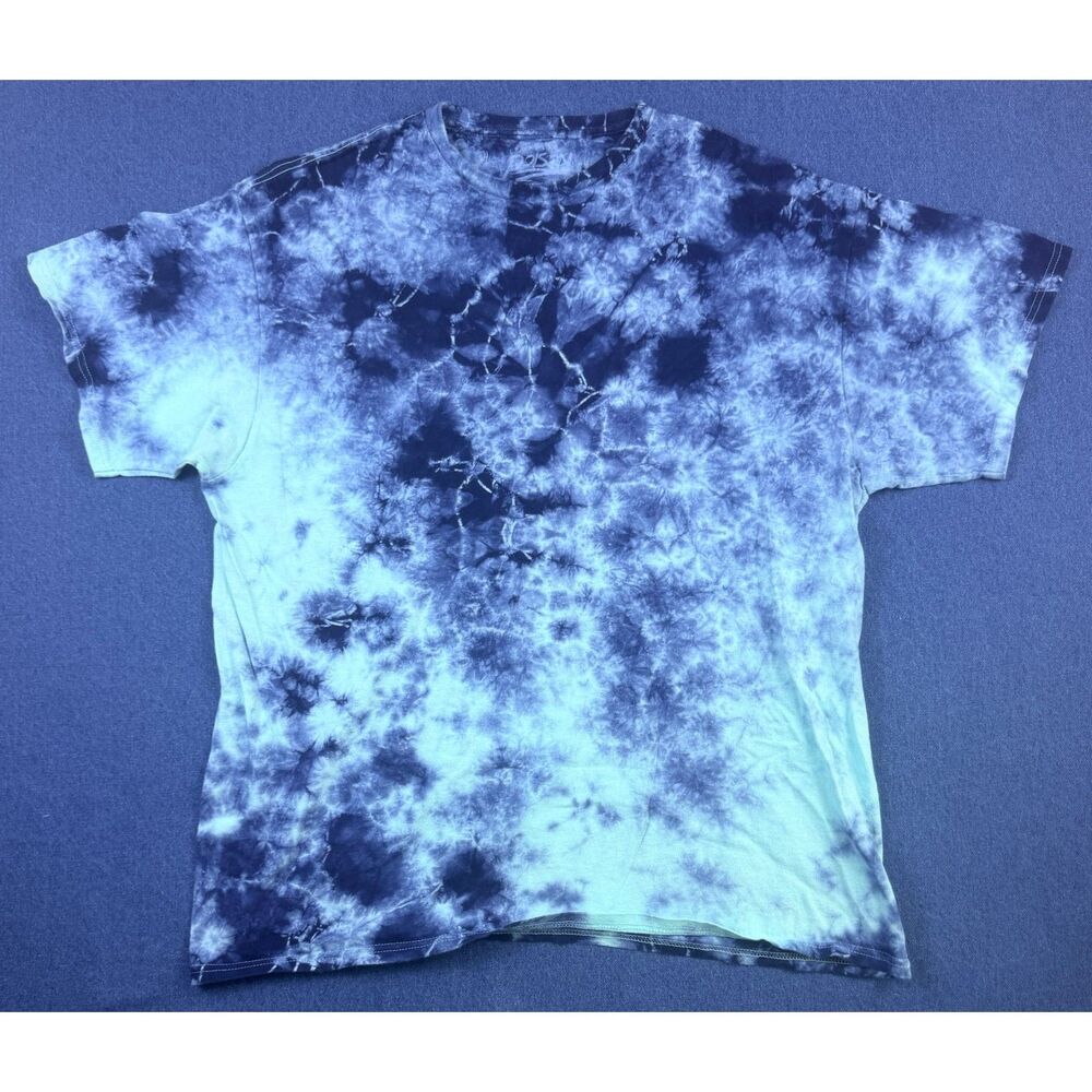 poison Blue Tie Dye T-Shirt Men's XL Crystal Wash Spiral Graphic Tee